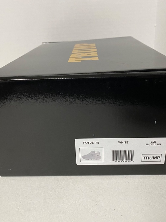 Donald Trump POTUS 45 White Sneakers M5/W6.5 • With Box & Card • Gold Accent main image 10